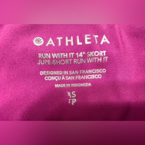 ATHLETA RUN WITH IT 14” SKORT XS BURGUNDY ATHLETIC TENNIS RUNNING SKIRT - Picture 9 of 12